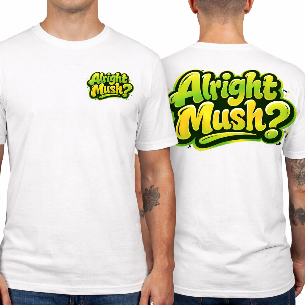 Alright Mush Graphic Tee-Shirt Front Logo And Back Logo