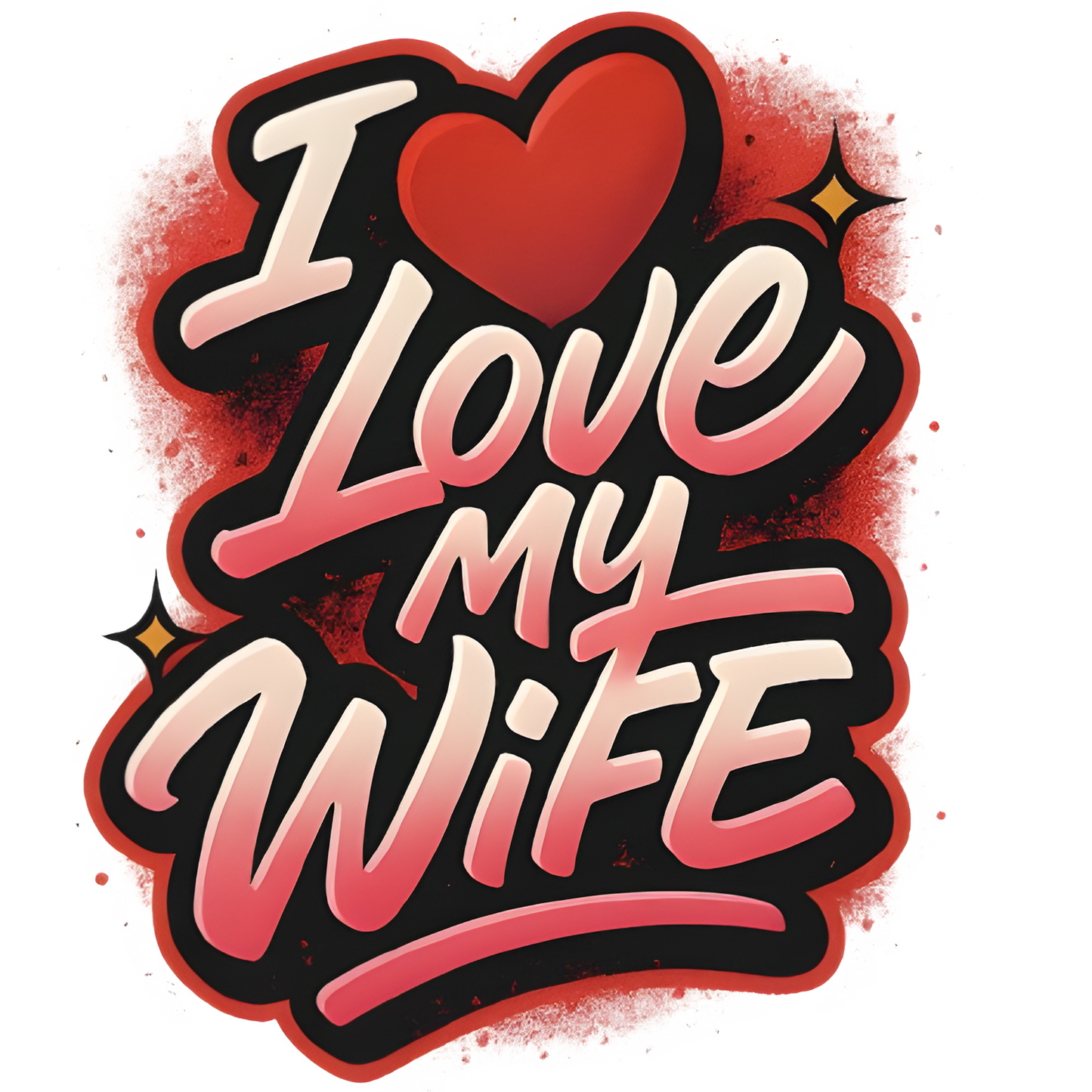 I Love My Wife novelty t shirt with bold heart design perfect for gifting DTF print