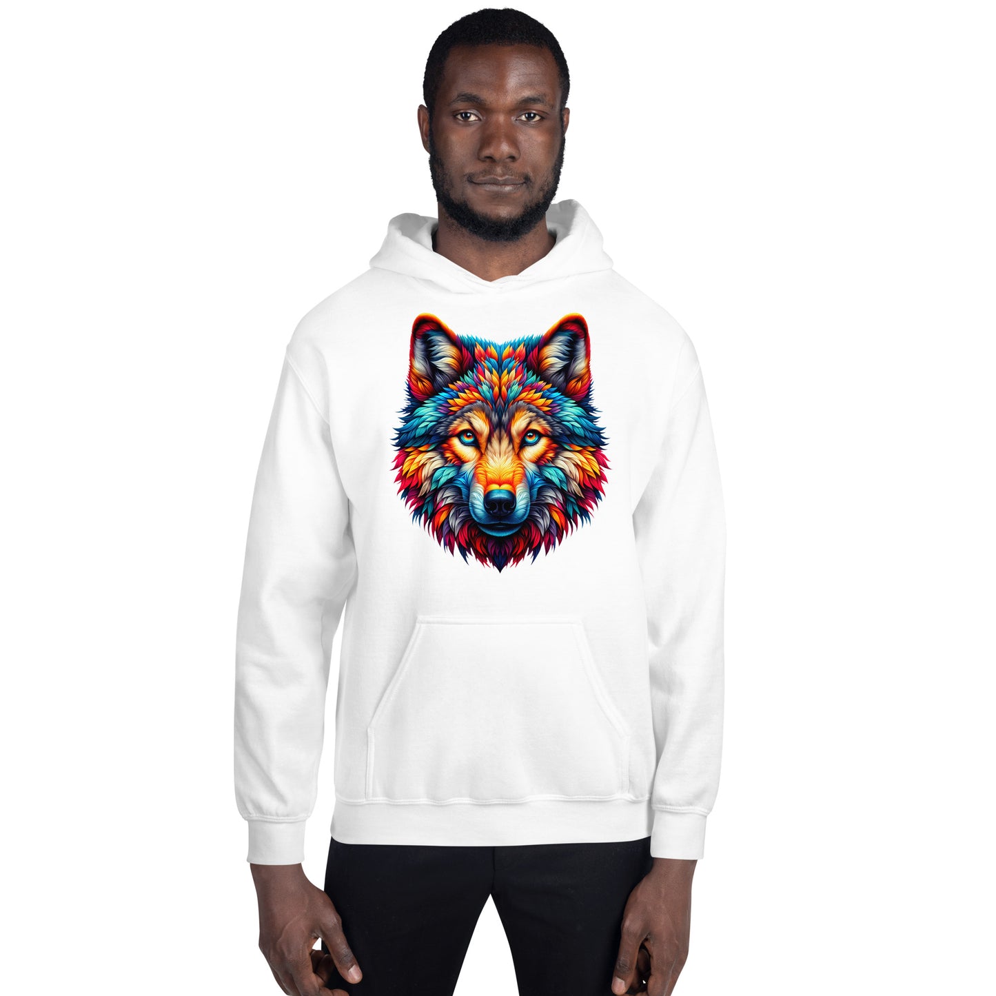 Graphic hoodie with wolf artwork – stylish unisex UK clothing
