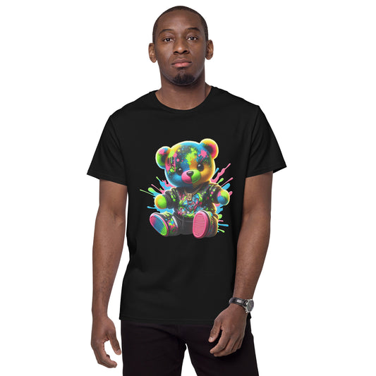 Neon Graffiti Teddy Bear streetwear t shirt with bright colourful design and graffiti style DTF print