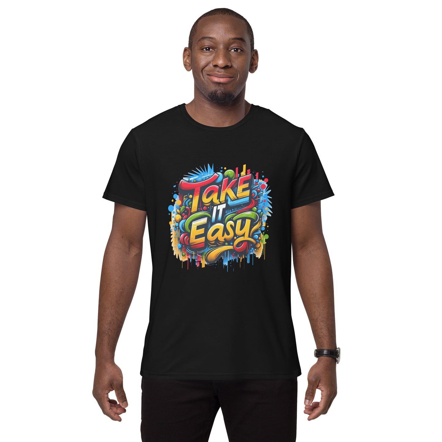 graffiti style take it easy colourful t-shirt streetwear design