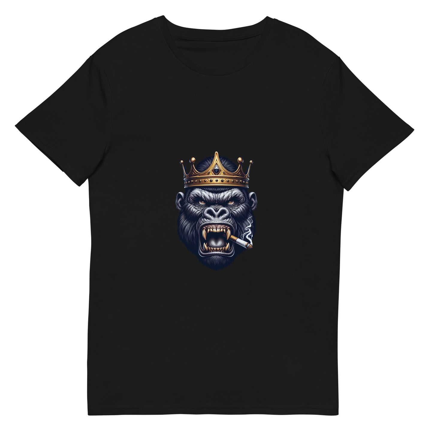 Crowned gorilla graphic with cigar and gold crown