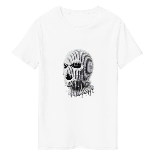 Melting ski mask skull graphic with edgy streetwear design