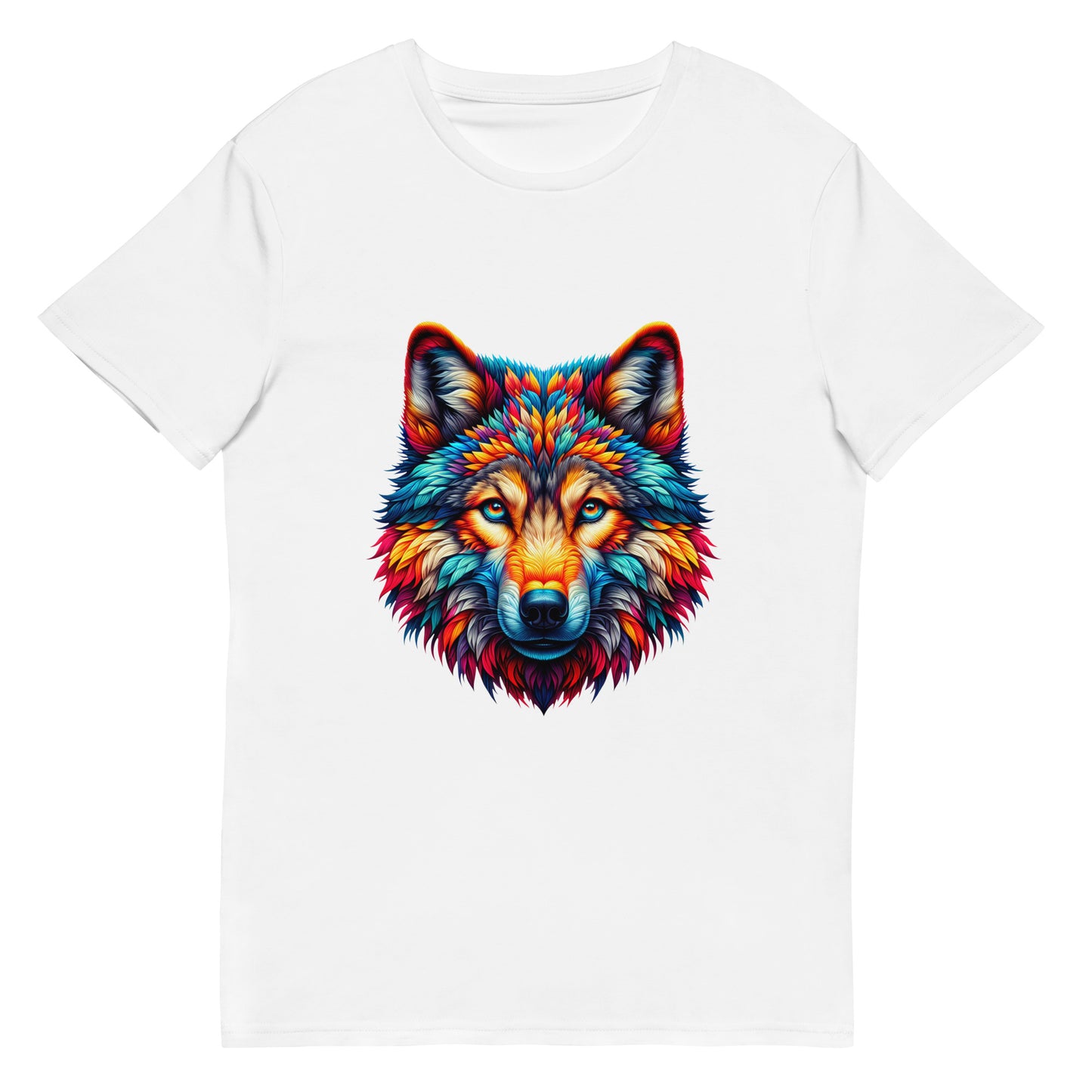 Colourful graffiti wolf head t-shirt design