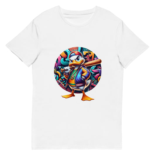 graffiti duck holding baseball bat cartoon streetwear t-shirt design urban artwork