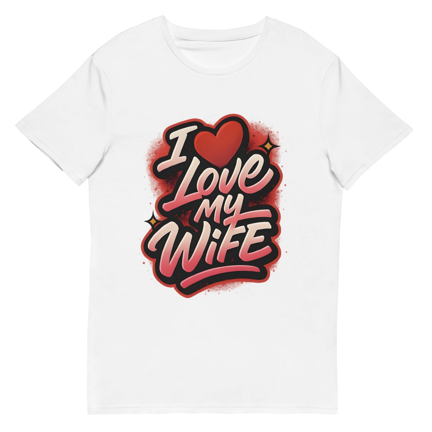 I Love My Wife novelty t shirt with bold heart design perfect for gifting DTF print