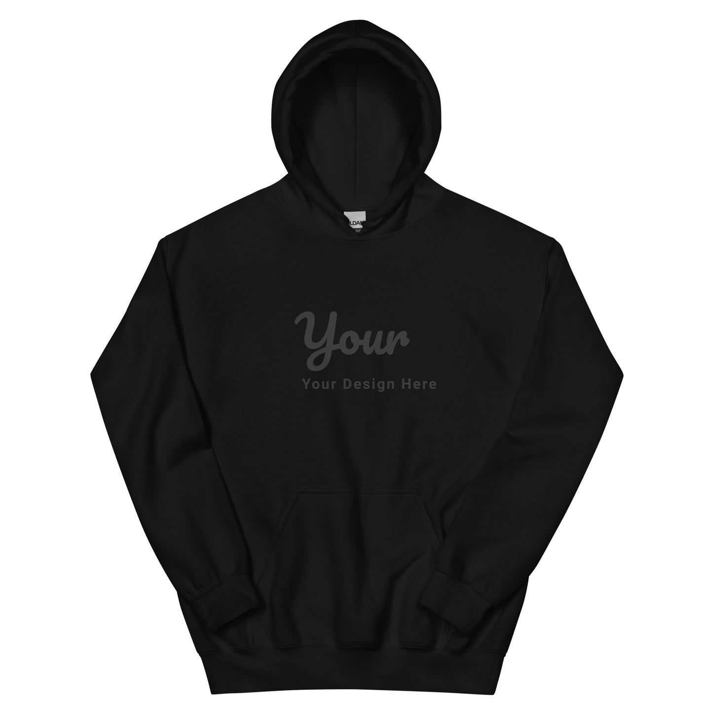Custom hoodie mockup showing personalised design placement for printing
