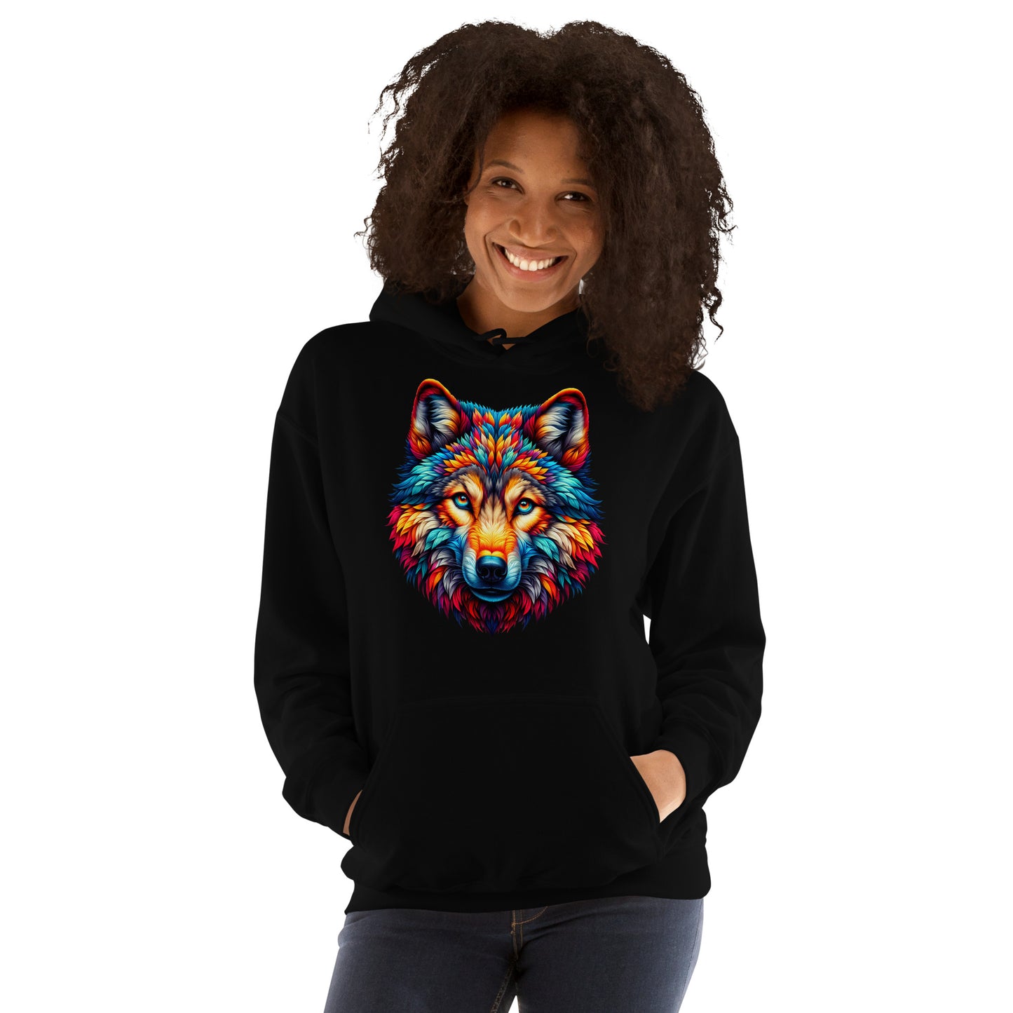 Wolf design hoodie – unisex style for UK streetwear
