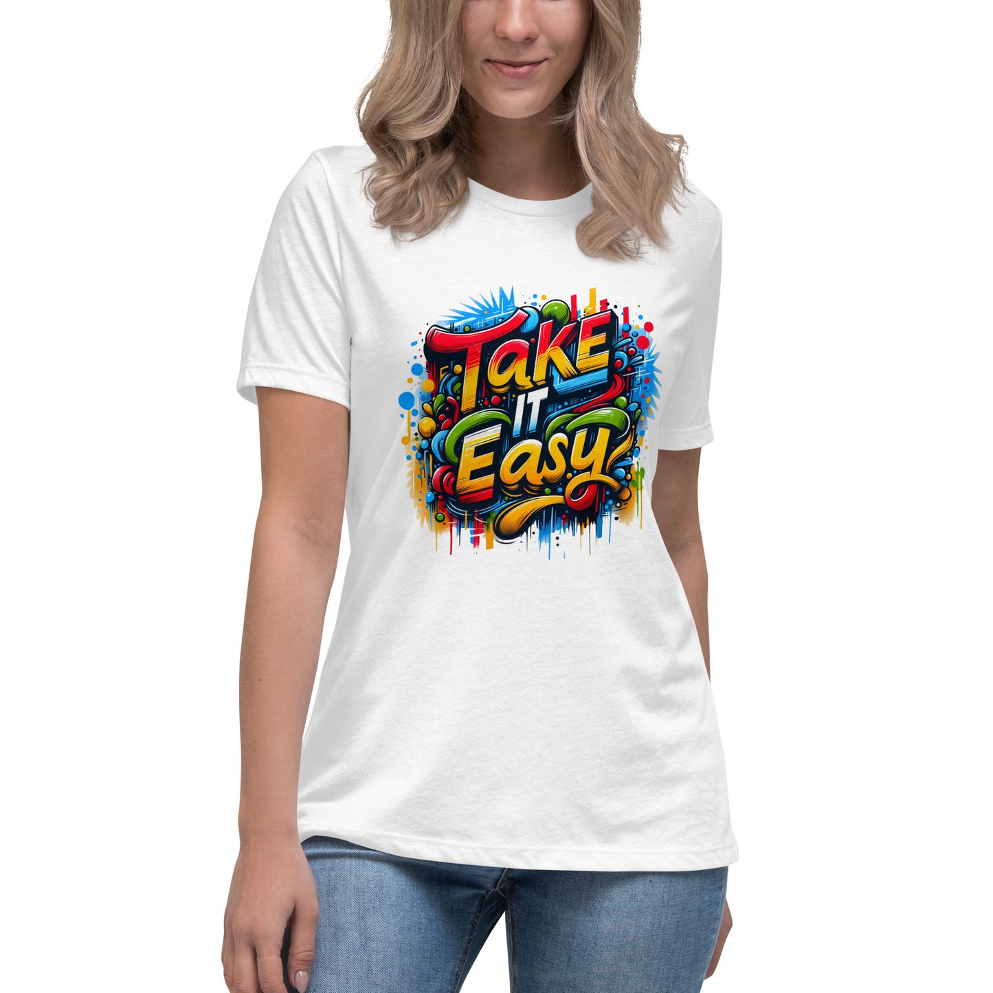 graffiti style take it easy colourful t-shirt streetwear design