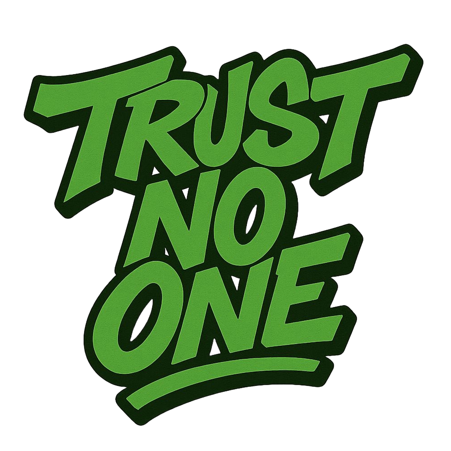 Trust No One streetwear t-shirt bold graphic
