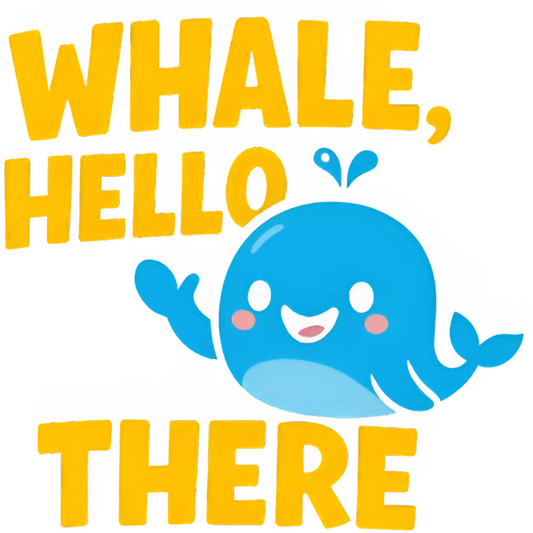 Whale Hello There T-Shirt | Cute Whale Graphic Tee | Custom DTF Print