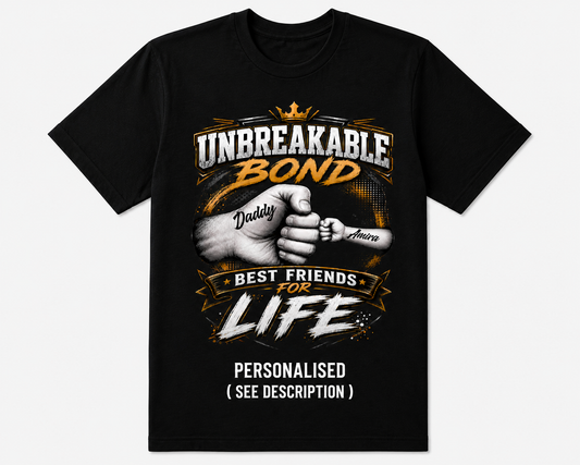 Personalised Dad T Shirt with Kids Names UK | Father's Day Gift for Dad