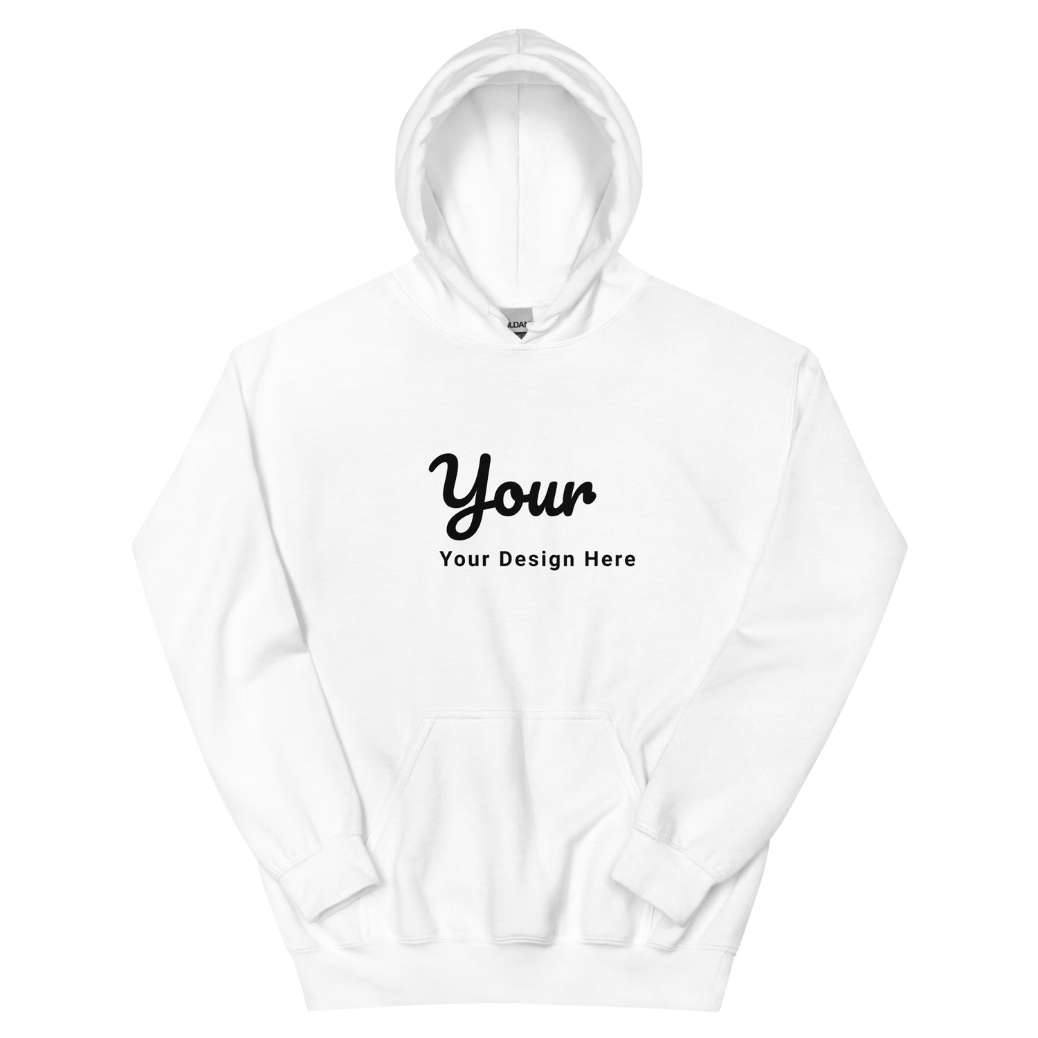 Custom hoodie mockup showing personalised design placement for printing