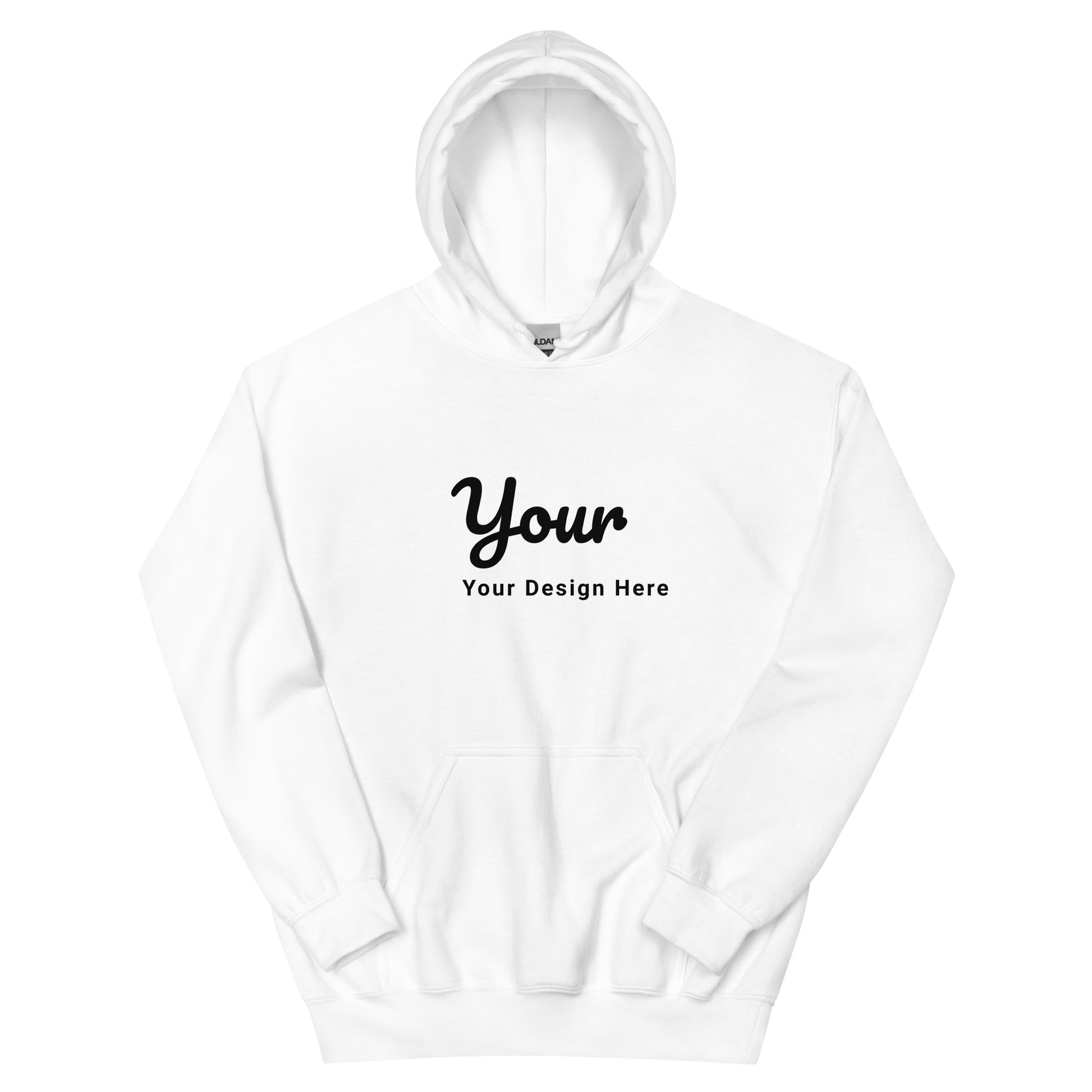 Custom hoodie mockup showing personalised design placement for printing