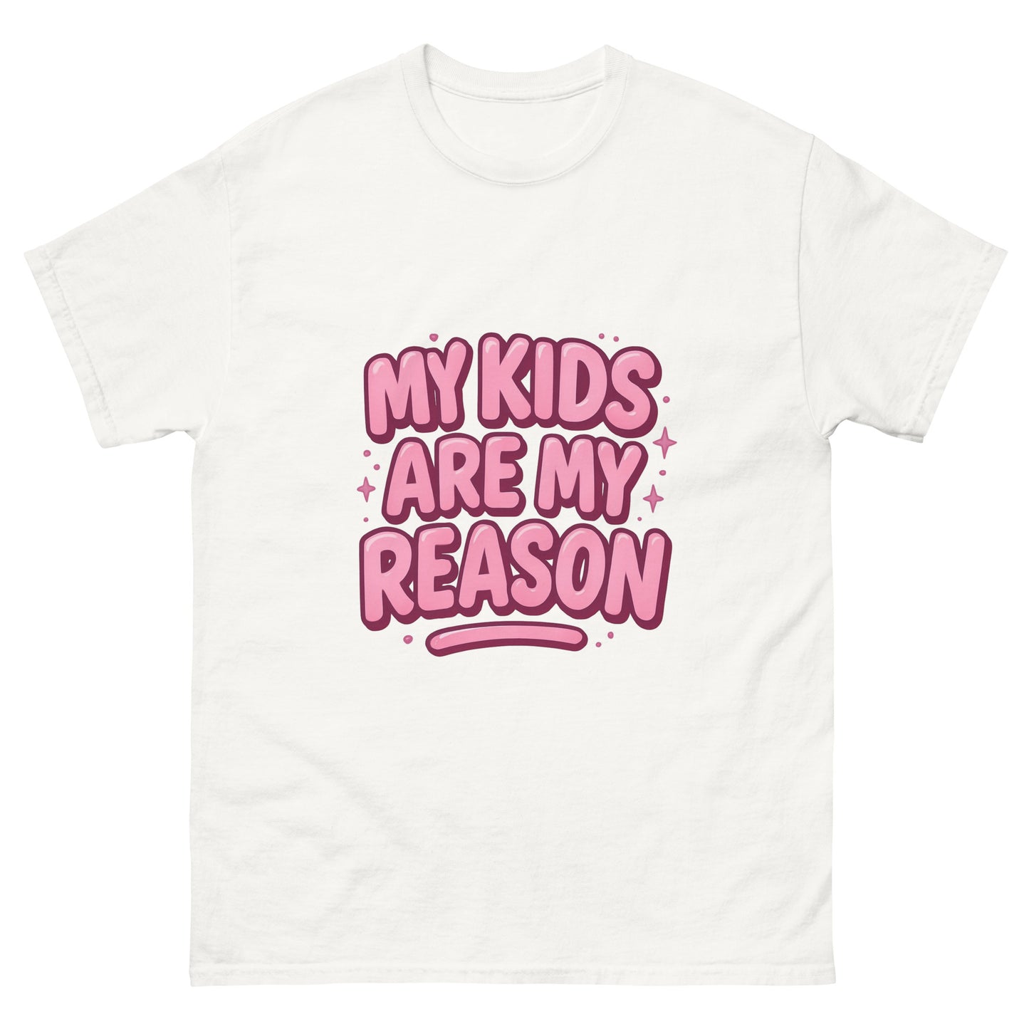 custom printed t shirt with pink lettering