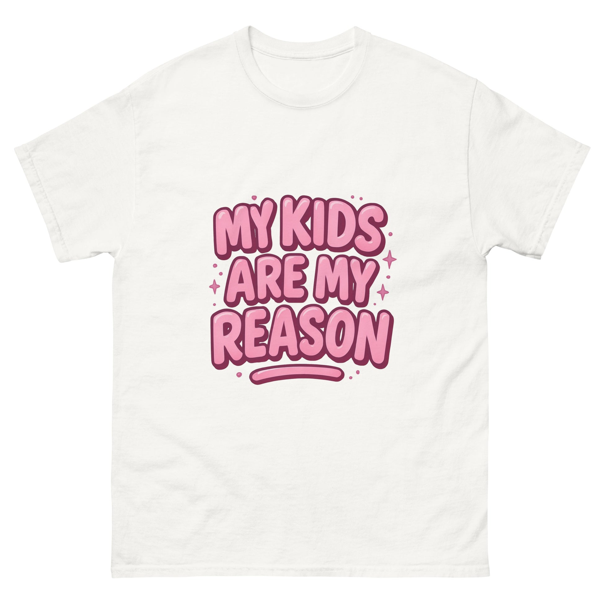 custom printed t shirt with pink lettering