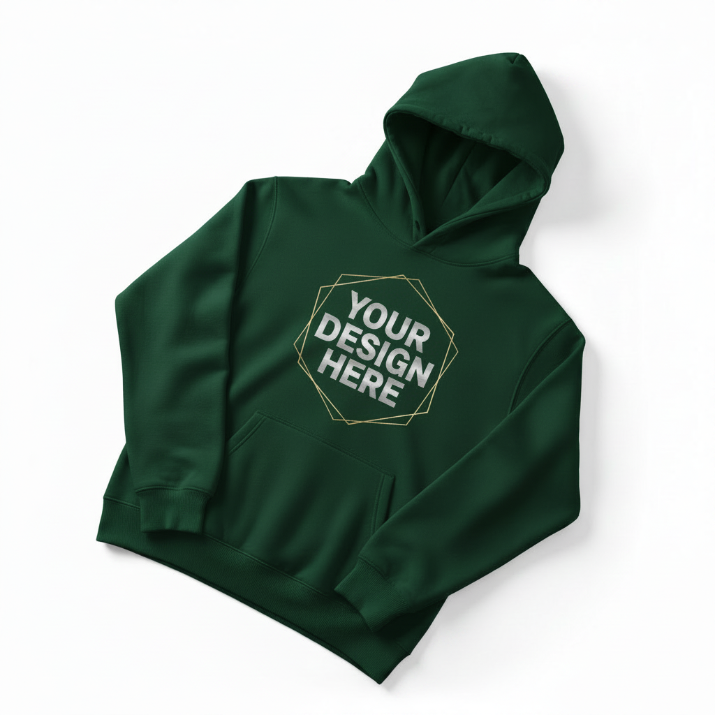 Forest Green Hoodie Mockup