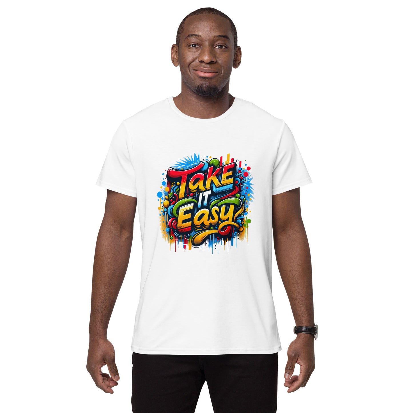 graffiti style take it easy colourful t-shirt streetwear design

