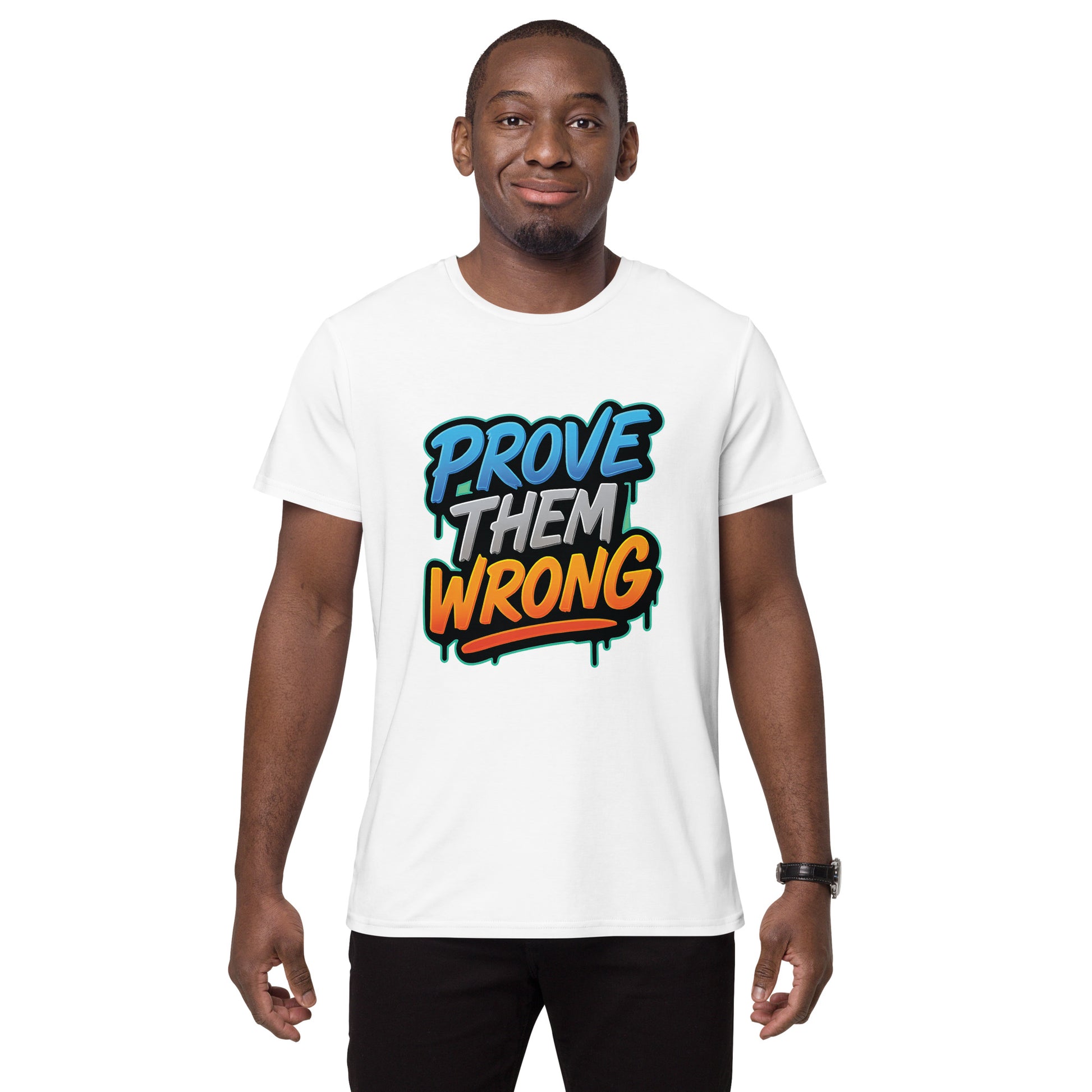 Graffiti-style text design that says Prove Them Wrong in bold colours

