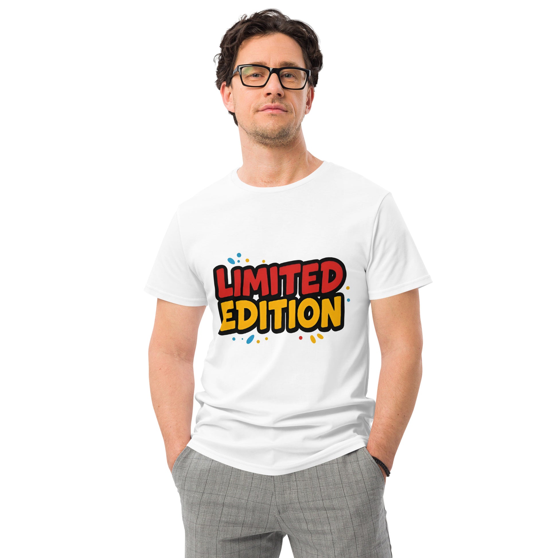 Exclusive limited edition graphic t-shirt with bold red and yellow DTF print design
