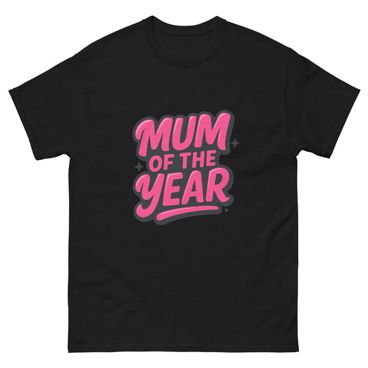 pink mum of the year slogan graphic for t shirt design
