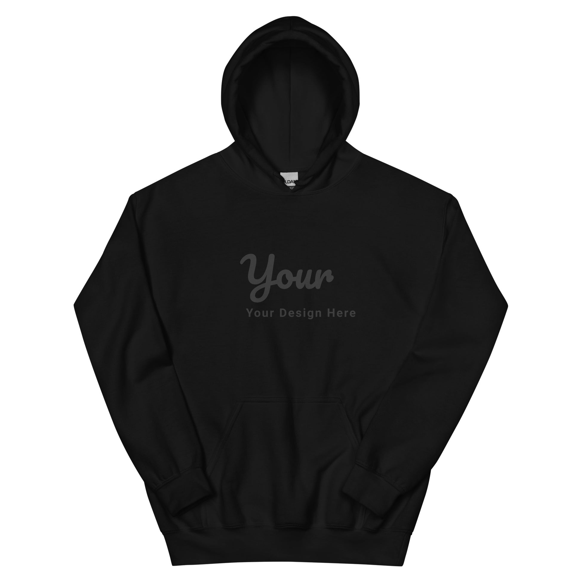 Custom hoodie mockup showing personalised design placement for printing