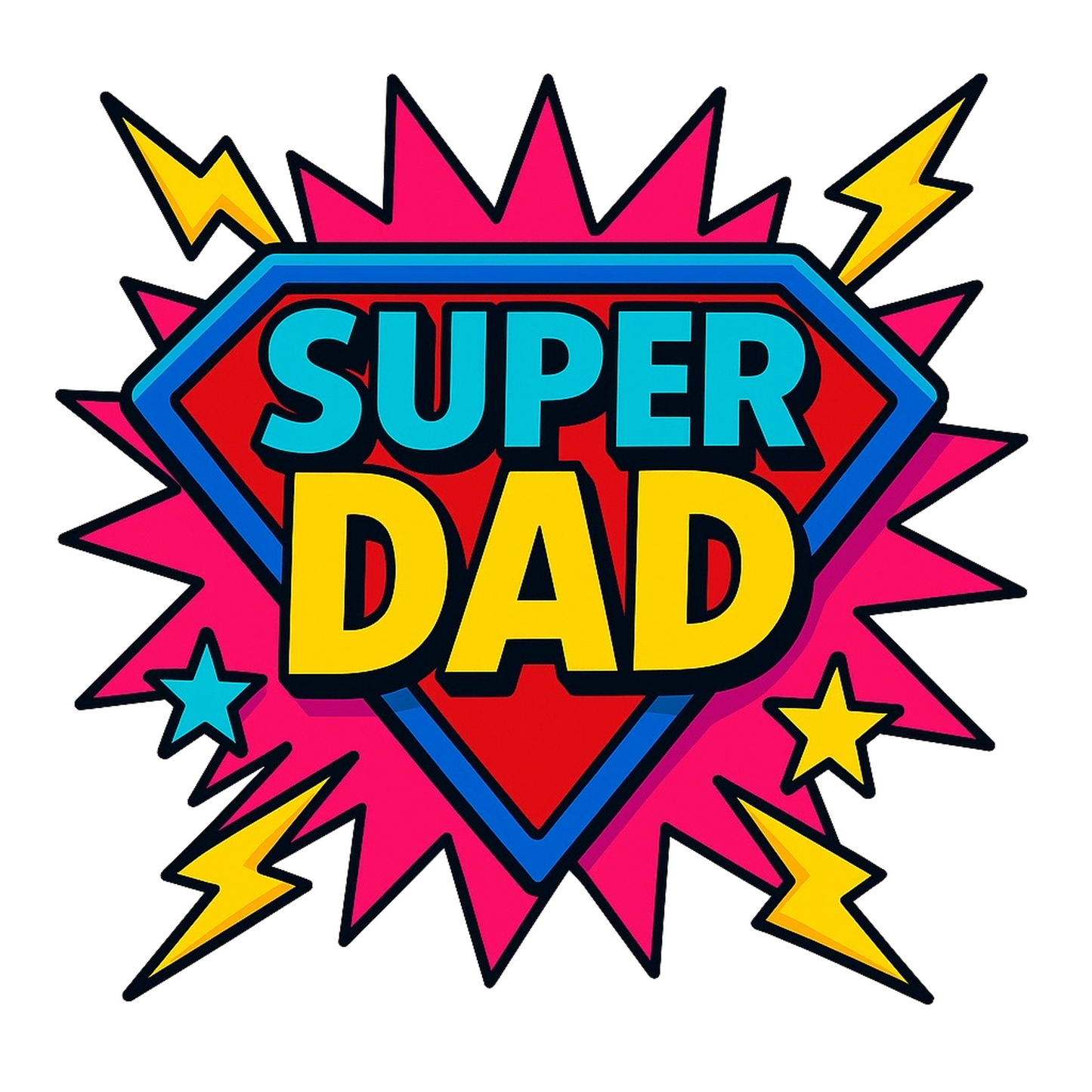 Super Dad Printed T Shirt – Bold Father’s Day Superhero Gift Top UK